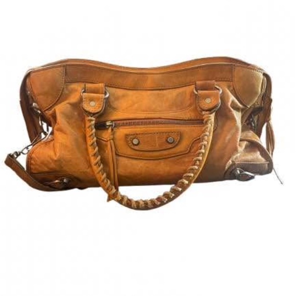 Handbags - Belanciaga Tan Leather City Bag